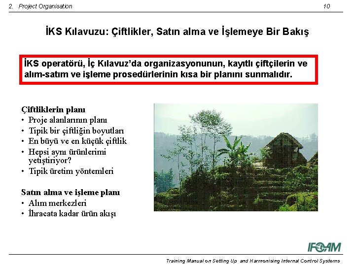 2. Project Organisation 10 İKS Kılavuzu: Çiftlikler, Satın alma ve İşlemeye Bir Bakış İKS