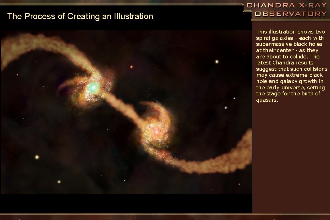The Process of Creating an Illustration This illustration shows two spiral galaxies - each
