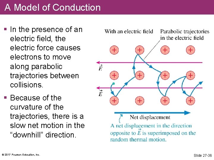 A Model of Conduction § In the presence of an electric field, the electric