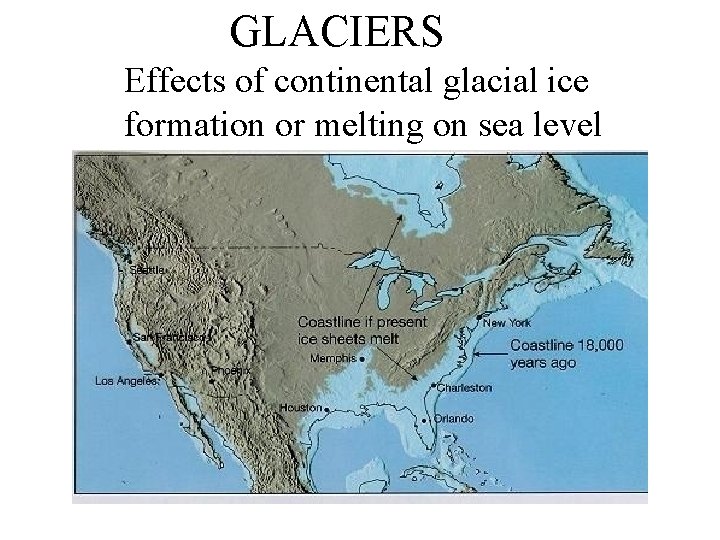 GLACIERS Effects of continental glacial ice formation or melting on sea level 