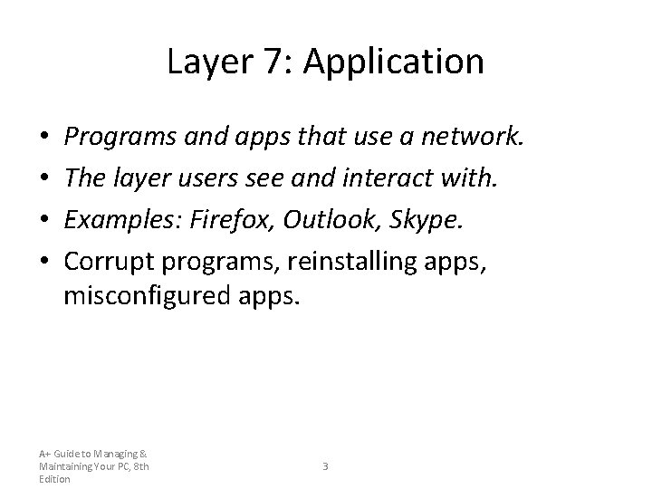 Layer 7 Problem THE OSI MODEL What is the OSI model