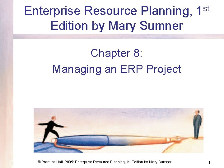 Enterprise Resource Planning, 1 st Edition by Mary Sumner Chapter 8: Managing an ERP