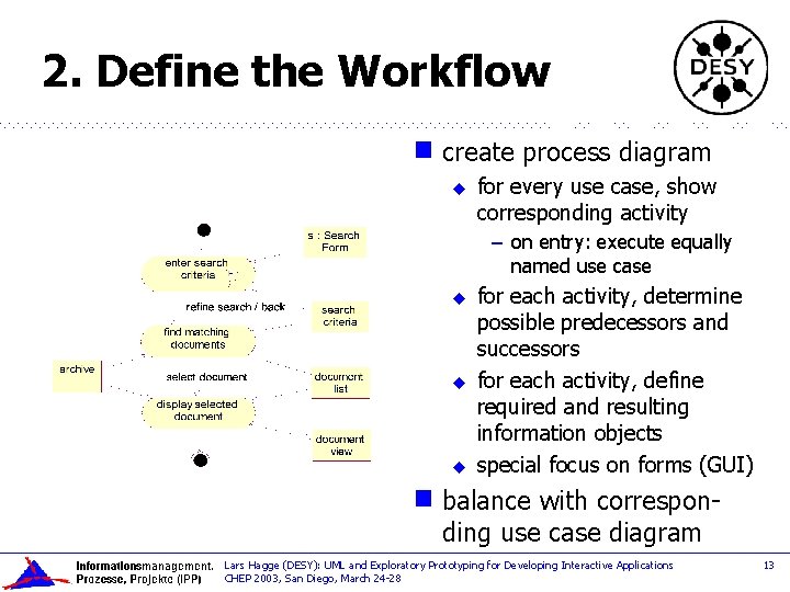 2. Define the Workflow g create process diagram u for every use case, show