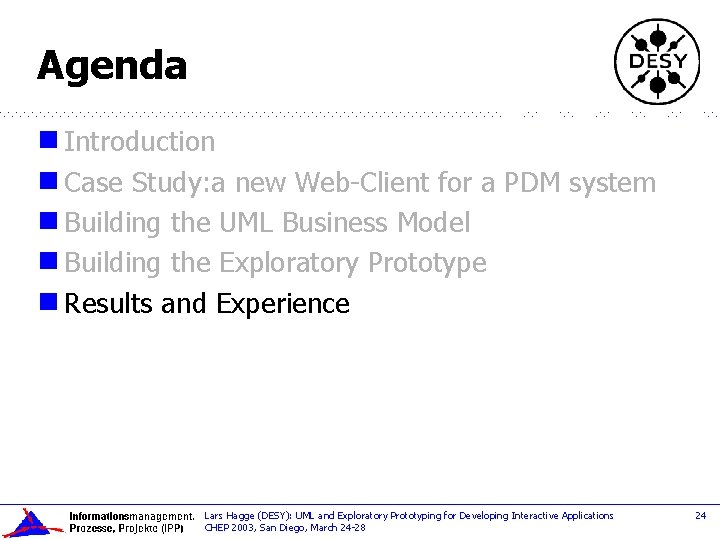 Agenda g Introduction g Case Study: a new Web-Client for a PDM system g