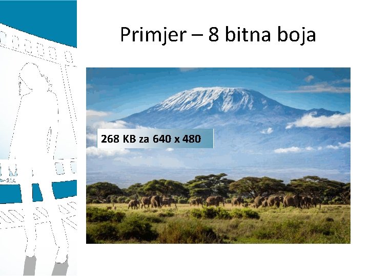 Primjer – 8 bitna boja 268 KB za 640 x 480 