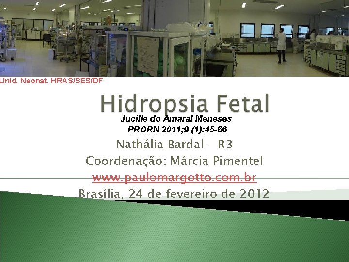 Unid. Neonat. HRAS/SES/DF Jucille do Amaral Meneses PRORN 2011; 9 (1): 45 -66 Nathália