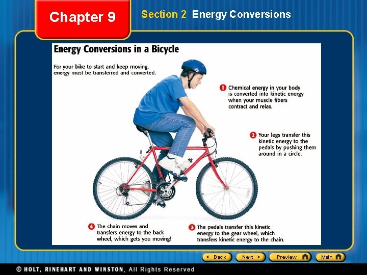 Chapter 9 Section 2 Energy Conversions < Back Next > Preview Main 