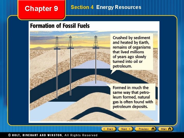 Chapter 9 Section 4 Energy Resources < Back Next > Preview Main 