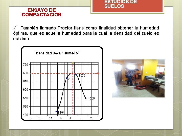 ESTUDIOS DE SUELOS ENSAYO DE COMPACTACIÓN ü También llamado Proctor tiene como finalidad obtener