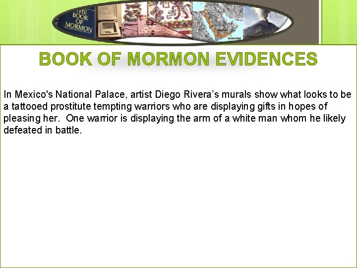 BOOK OF MORMON EVIDENCES In Mexico's National Palace, artist Diego Rivera’s murals show what