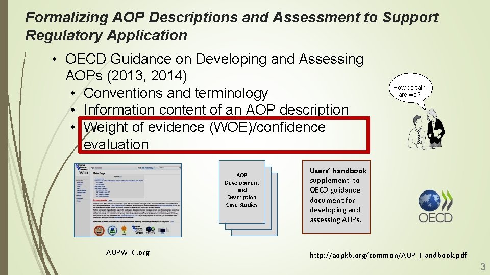 Formalizing AOP Descriptions and Assessment to Support Regulatory Application • OECD Guidance on Developing