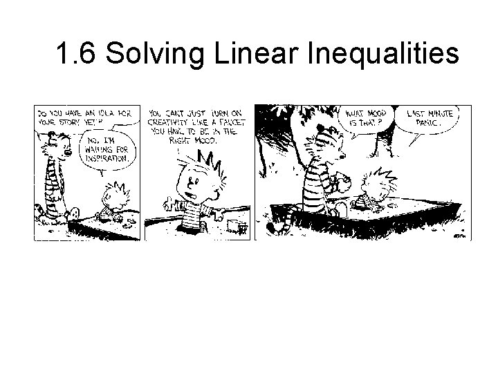 1. 6 Solving Linear Inequalities 