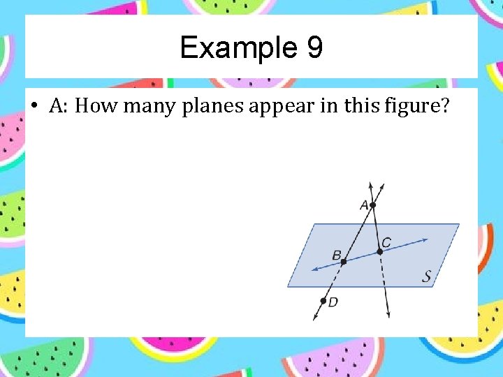 Example 9 • A: How many planes appear in this figure? 