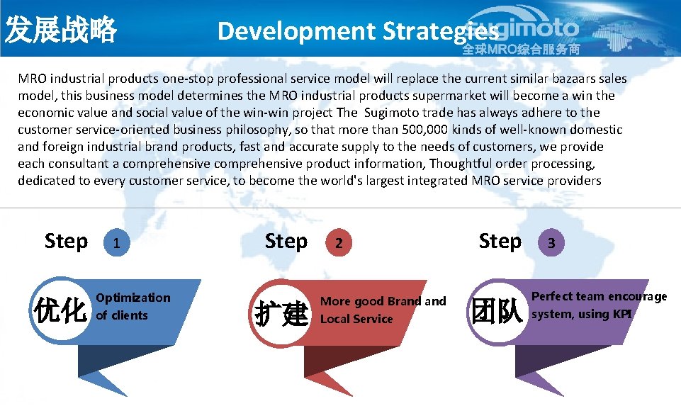 发展战略 Development Strategies MRO industrial products one-stop professional service model will replace the current