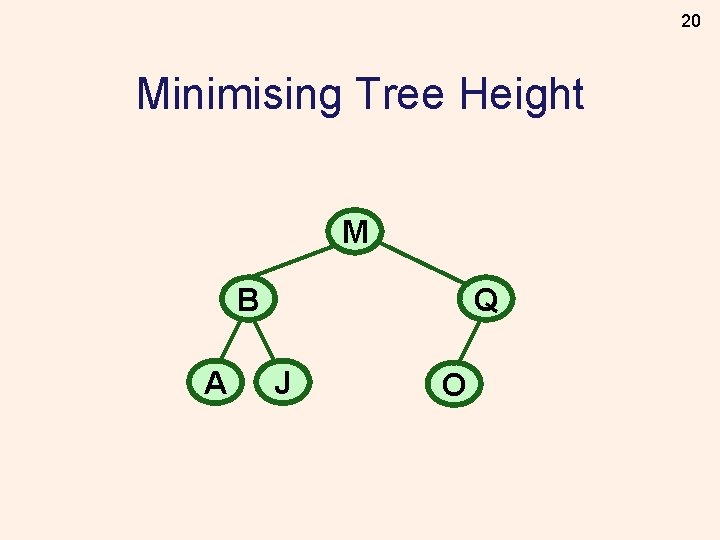 20 Minimising Tree Height M B A Q J O 