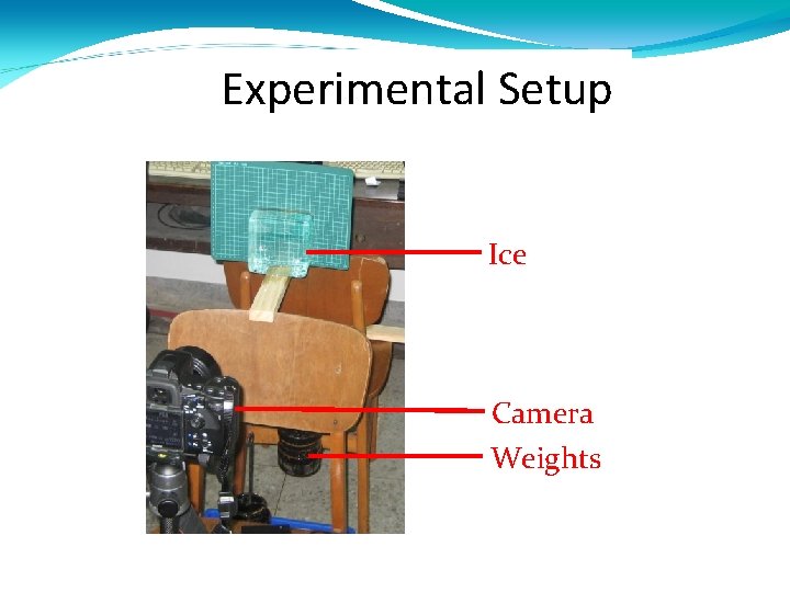 Experimental Setup Ice Camera Weights 