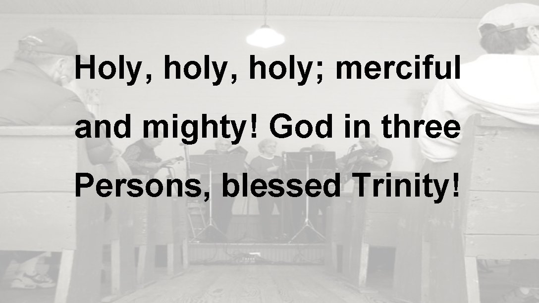 Holy, holy; merciful and mighty! God in three Persons, blessed Trinity! 