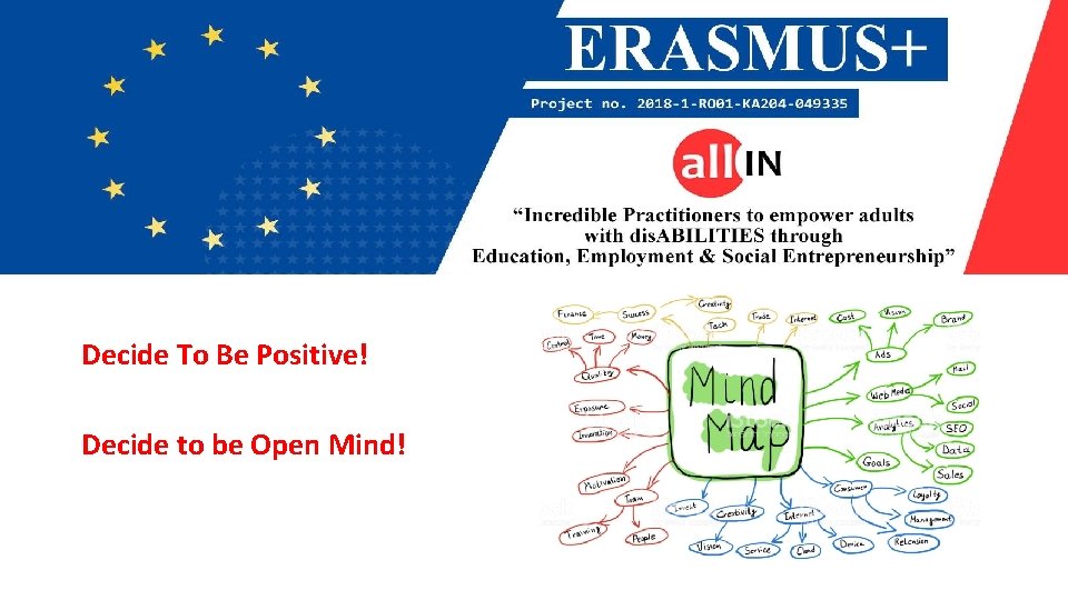 Decide To Be Positive! Decide to be Open Mind! 