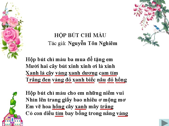 HỘP BÚT CHÌ MÀU Tác giả: Nguyễn Tôn Nghiêm Hộp bút chì màu ba