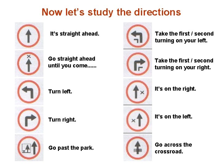 Now let’s study the directions It’s straight ahead. Go straight ahead until you come. Now let’s study the directions It’s straight ahead. Go straight ahead until you come.