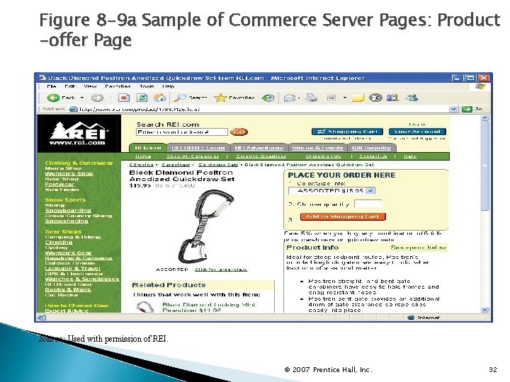 Figure 8 -9 a Sample of Commerce Server Pages: Product -offer Page Source: Used