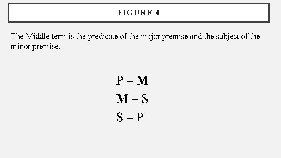 FIGURE 4 The Middle term is the predicate of the major premise and the
