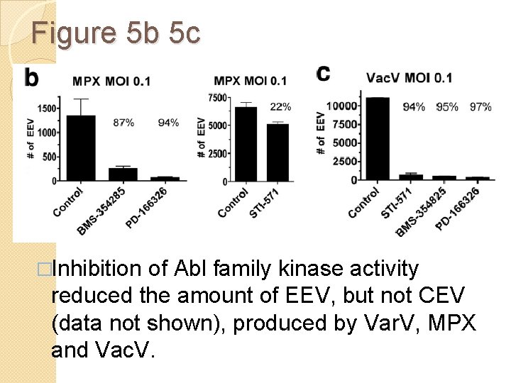 Figure 5 b 5 c �Inhibition of Abl family kinase activity reduced the amount