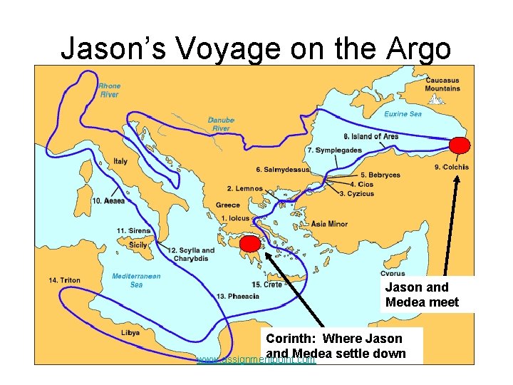 Jason’s Voyage on the Argo Jason and Medea meet Corinth: Where Jason and Medea