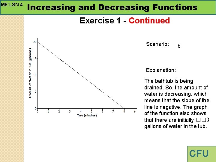 M 6: LSN 4 Increasing and Decreasing Functions Exercise 1 - Continued Scenario: b