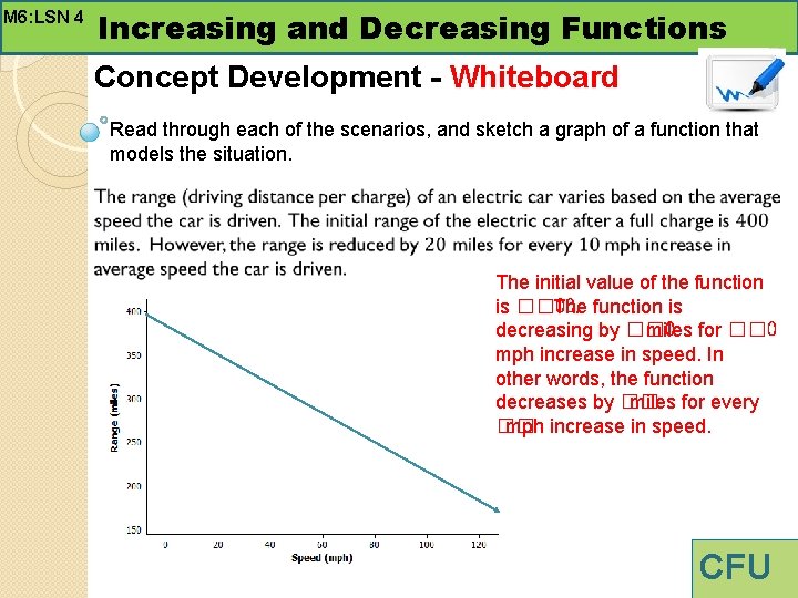 M 6: LSN 4 Increasing and Decreasing Functions Concept Development - Whiteboard Read through