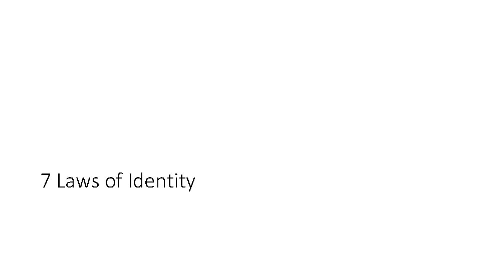 7 Laws of Identity 
