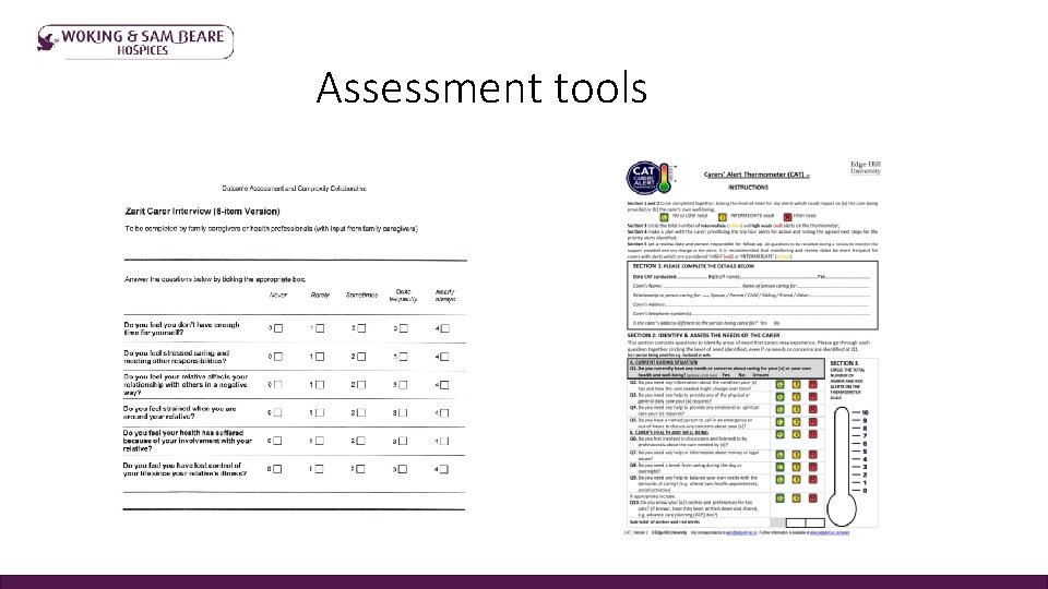 Assessment tools 