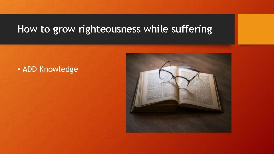 How to grow righteousness while suffering • ADD Knowledge 