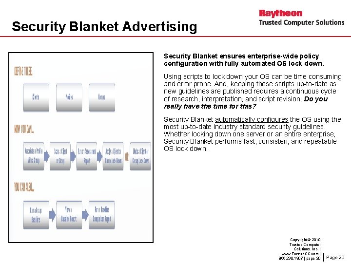 Security Blanket Advertising Security Blanket ensures enterprise-wide policy configuration with fully automated OS lock
