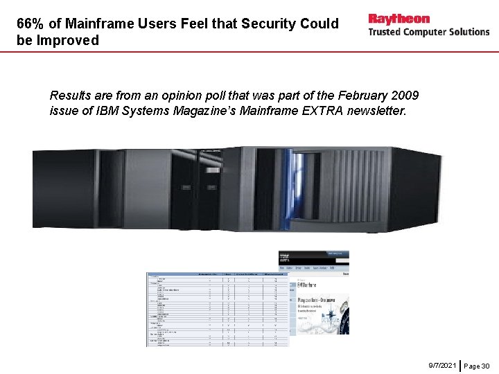 66% of Mainframe Users Feel that Security Could be Improved Results are from an