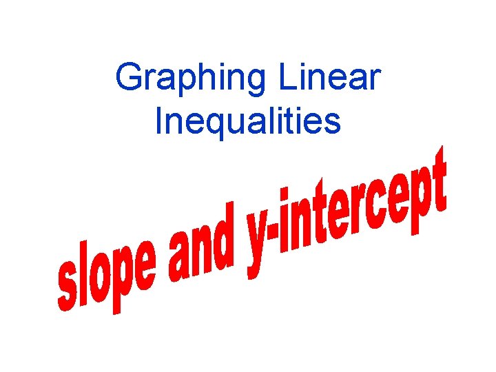 Graphing Linear Inequalities 