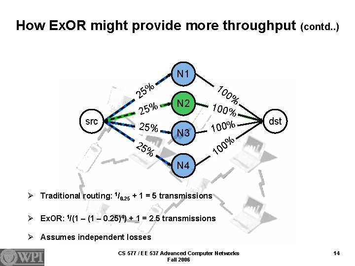 How Ex. OR might provide more throughput (contd. . ) N 1 % 5