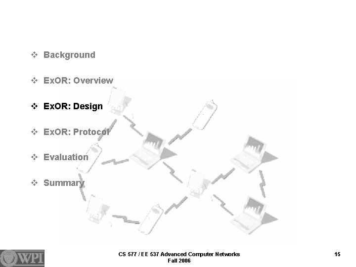 v Background v Ex. OR: Overview v Ex. OR: Design v Ex. OR: Protocol