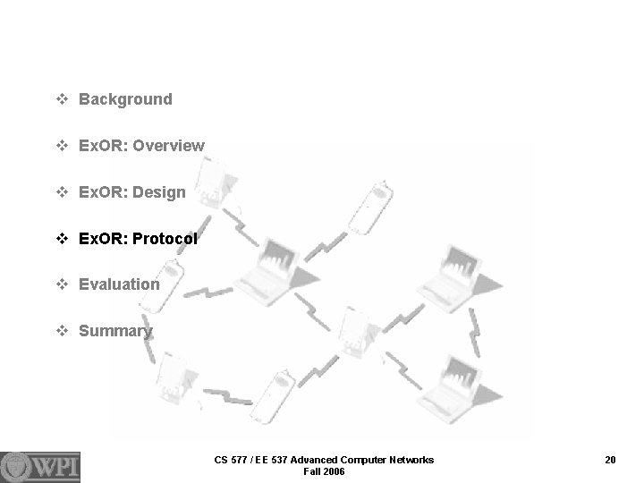 v Background v Ex. OR: Overview v Ex. OR: Design v Ex. OR: Protocol