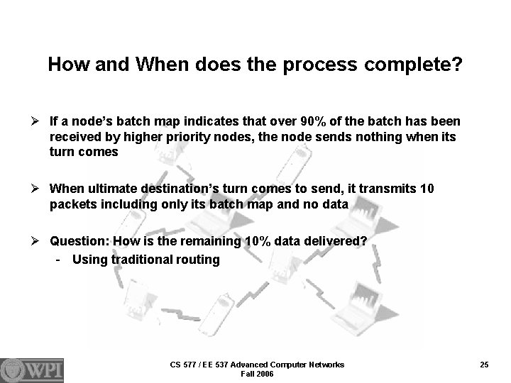 How and When does the process complete? Ø If a node’s batch map indicates