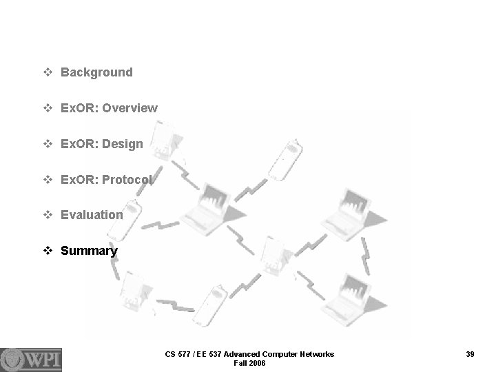 v Background v Ex. OR: Overview v Ex. OR: Design v Ex. OR: Protocol