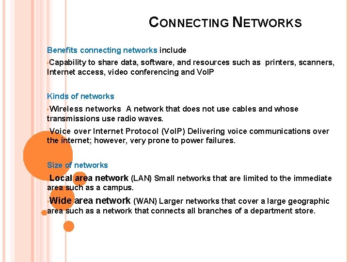 GO BASIC COMPUTER CONCEPTS OBJECTIVE 5 DESCRIBE NETWORKS