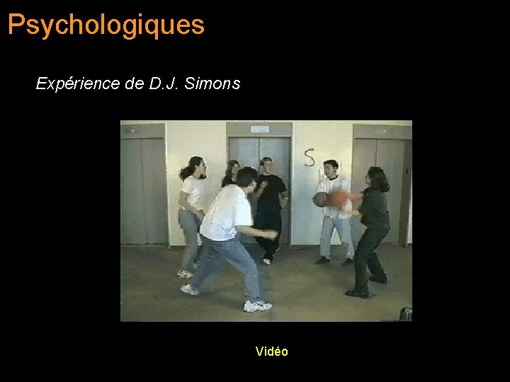 Psychologiques Expérience de D. J. Simons Vidéo 