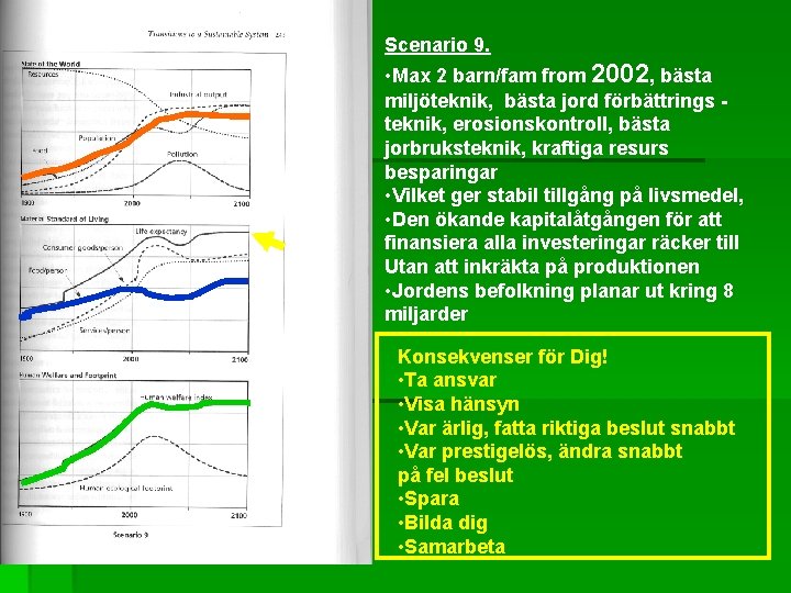 Scenario 9. • Max 2 barn/fam from 2002, bästa miljöteknik, bästa jord förbättrings teknik,