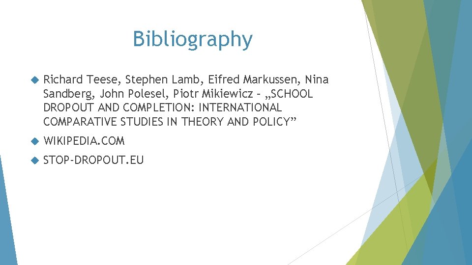 Bibliography Richard Teese, Stephen Lamb, Eifred Markussen, Nina Sandberg, John Polesel, Piotr Mikiewicz –