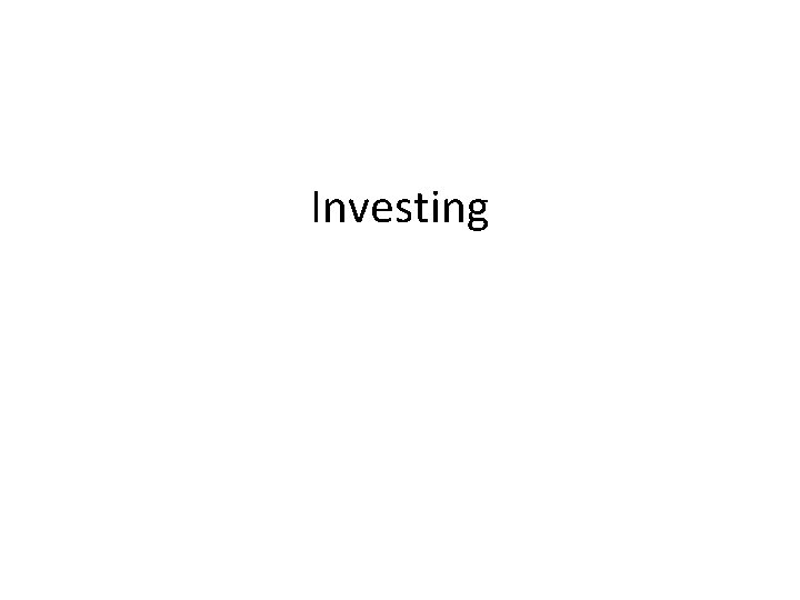 Investing 