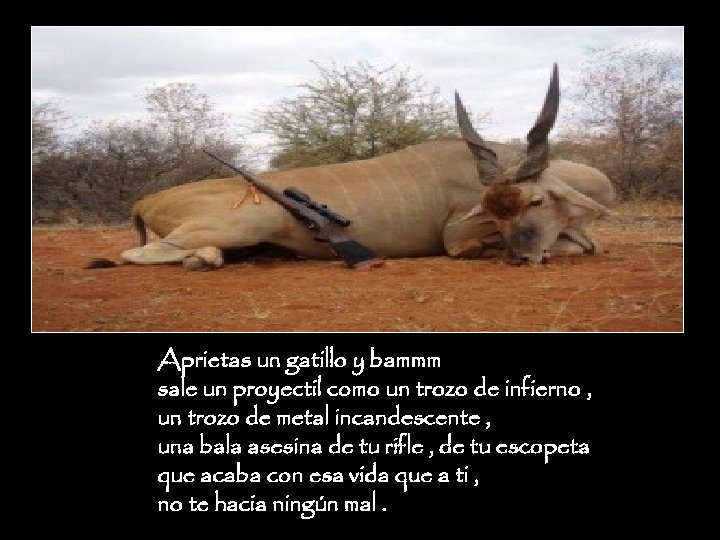 Aprietas un gatillo y bammm sale un proyectil como un trozo de infierno ,