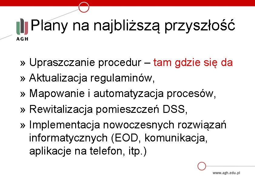 Plany na najbliższą przyszłość » Upraszczanie procedur – tam gdzie się da » Aktualizacja