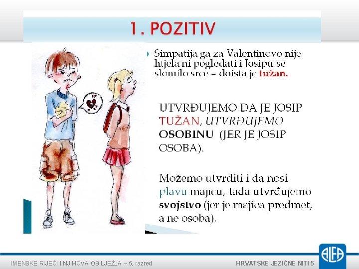 IMENSKE RIJEČI I NJIHOVA OBILJEŽJA – 5. razred HRVATSKE JEZIČNE NITI 5 