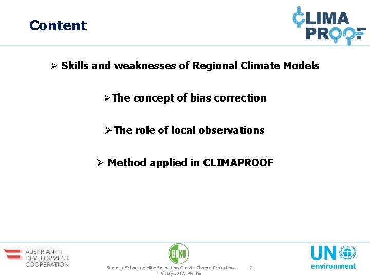 Summer School High Resolution Climate Change Projections 2